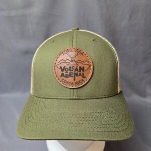 Volcán Arenal Costa Rica Classics Adjustable Trucker Hat Green Tan Snapback Cap